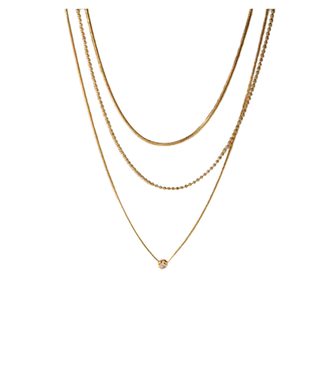 Set Colliers Superposés Dorés